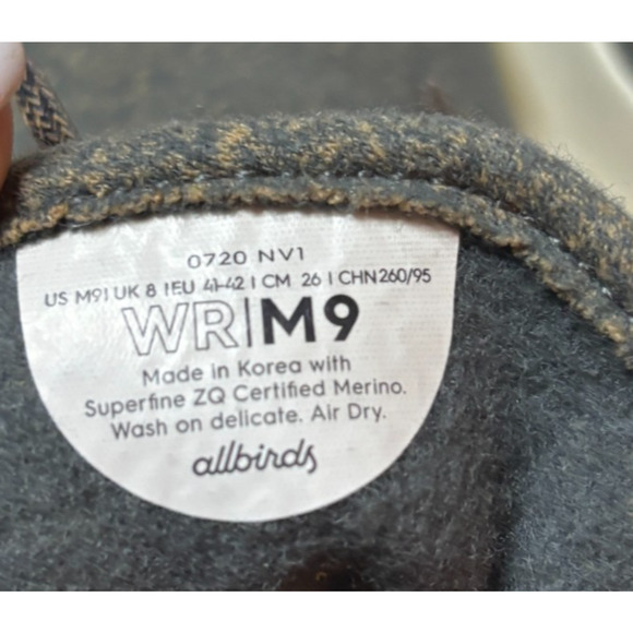 Allbirds Wool Runner Mizzle Light Gray White Comfort Shoes Sneakers Men's Size 9 - Picture 7 of 7